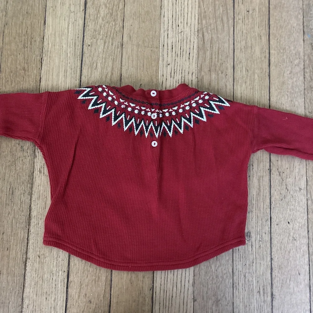Baby Unisex Ralph Lauren Holiday Long Sleeve Top Size 9M Color Red